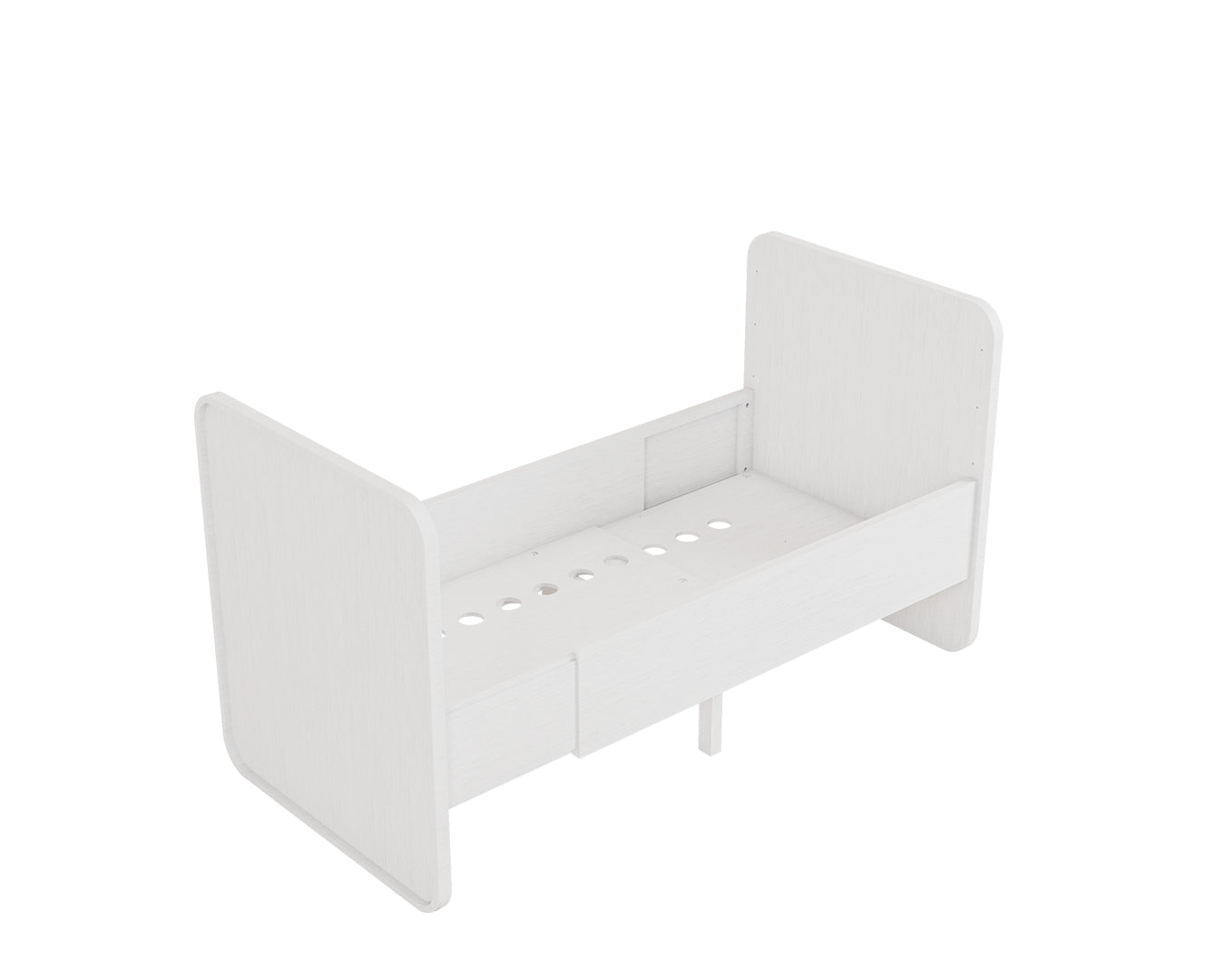 Nofred Baby & Jr. Bed White packshot from above sides down