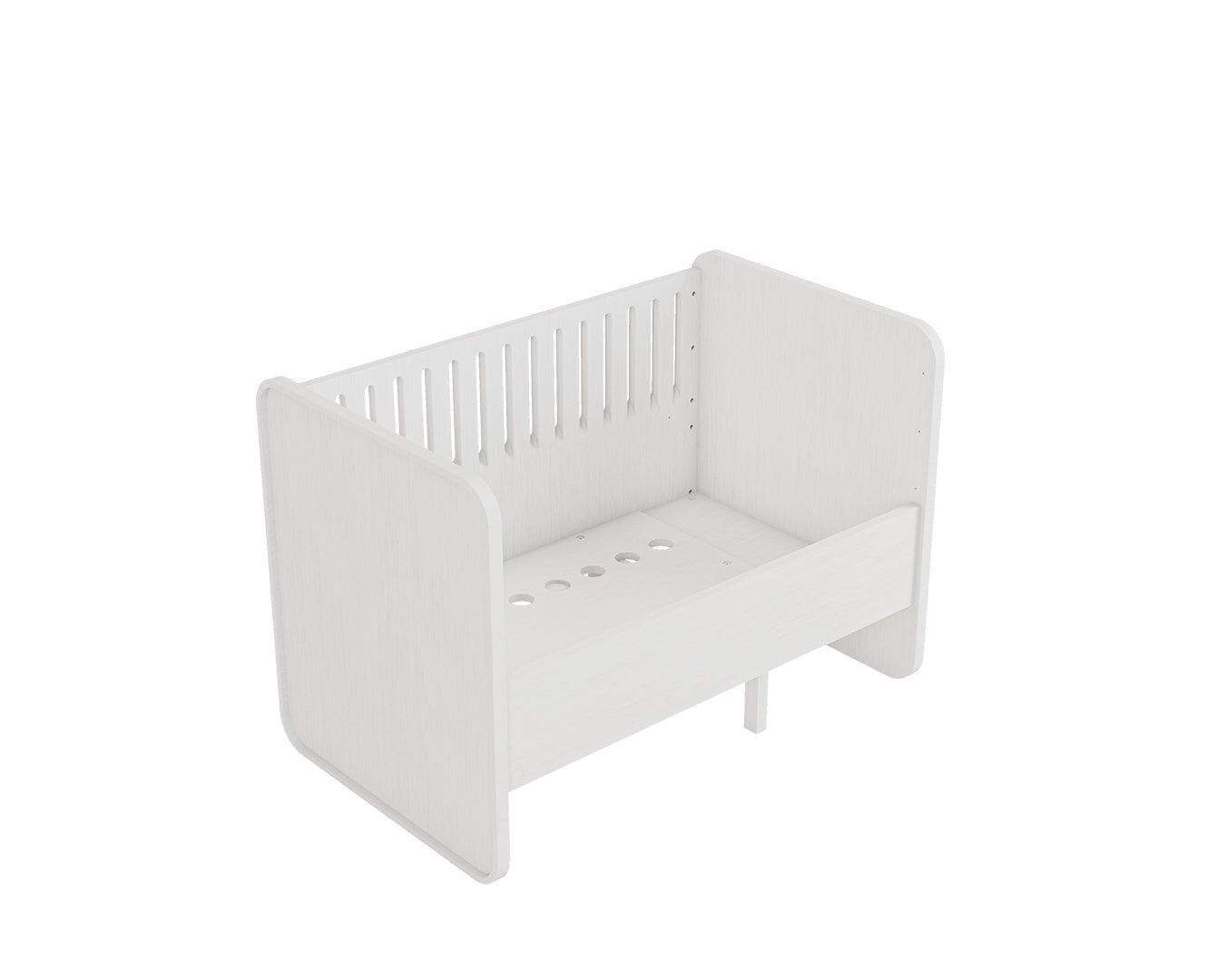 Nofred Baby & Jr. Bed White packshot from above 1 side up