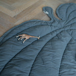 Nofred Grey Leaf Blanket close up
