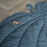 Nofred Grey Leaf Blanket close up