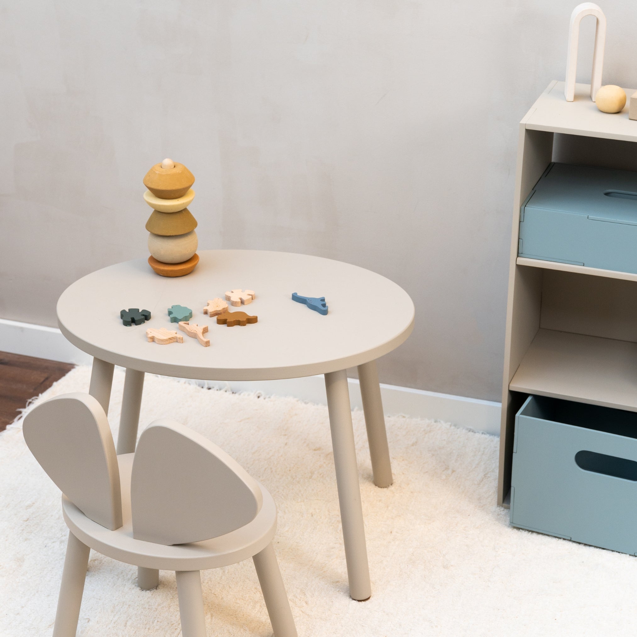 Nofred Beige Mouse Chair and Table Set from above