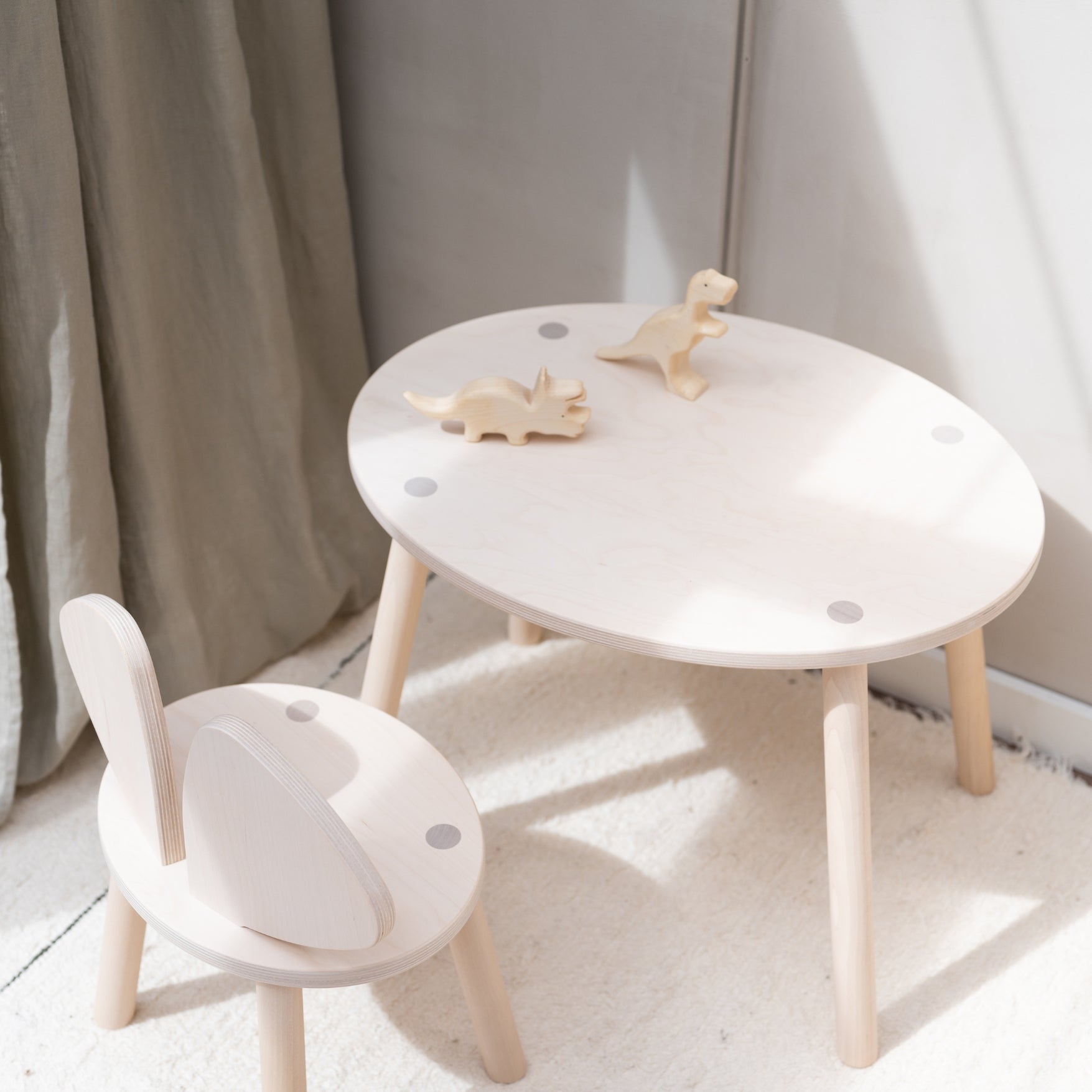 Nofred Birch Mouse Chair and Table Set from above