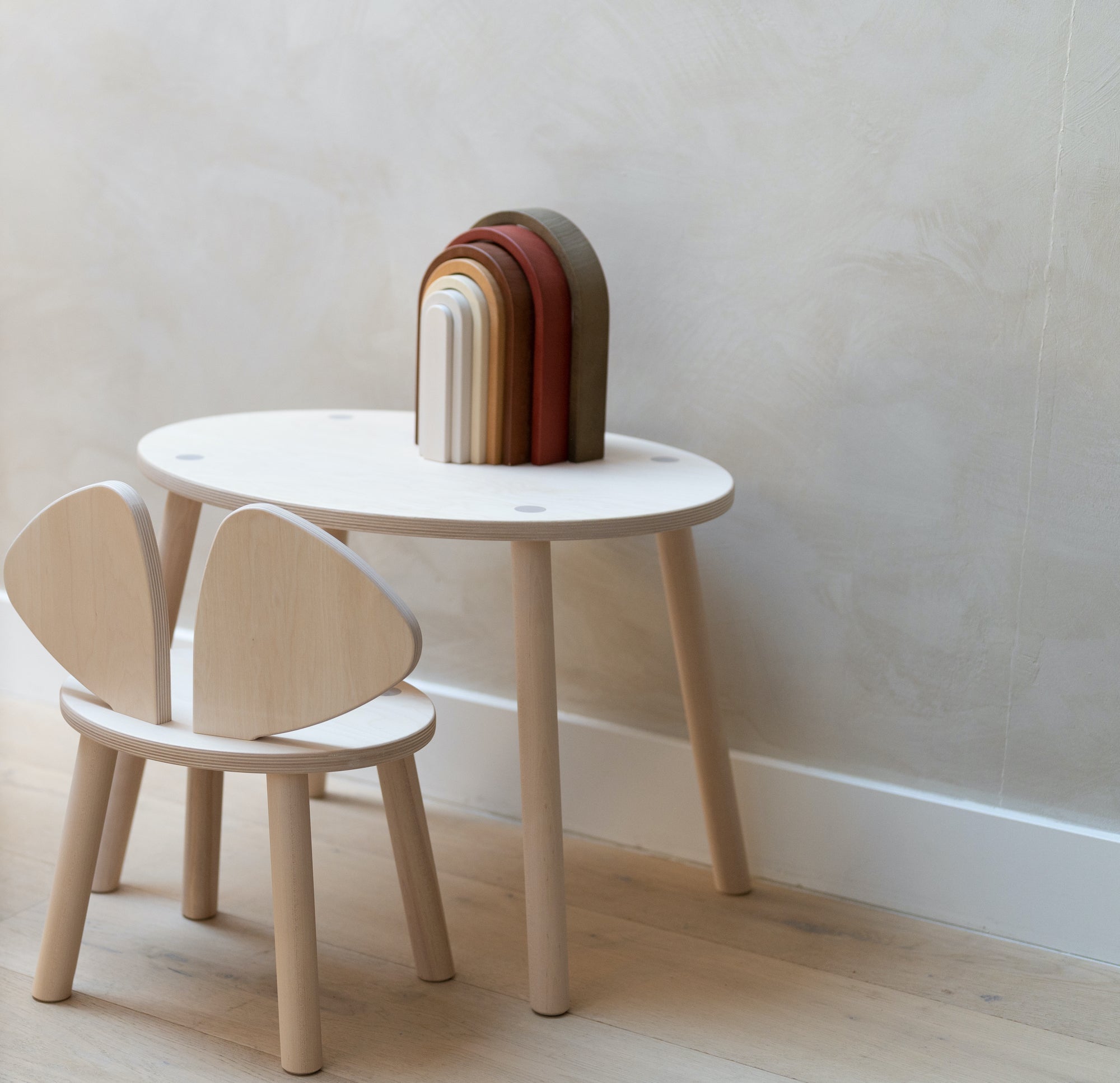Nofred Birch Mouse Chair and Table Set close up