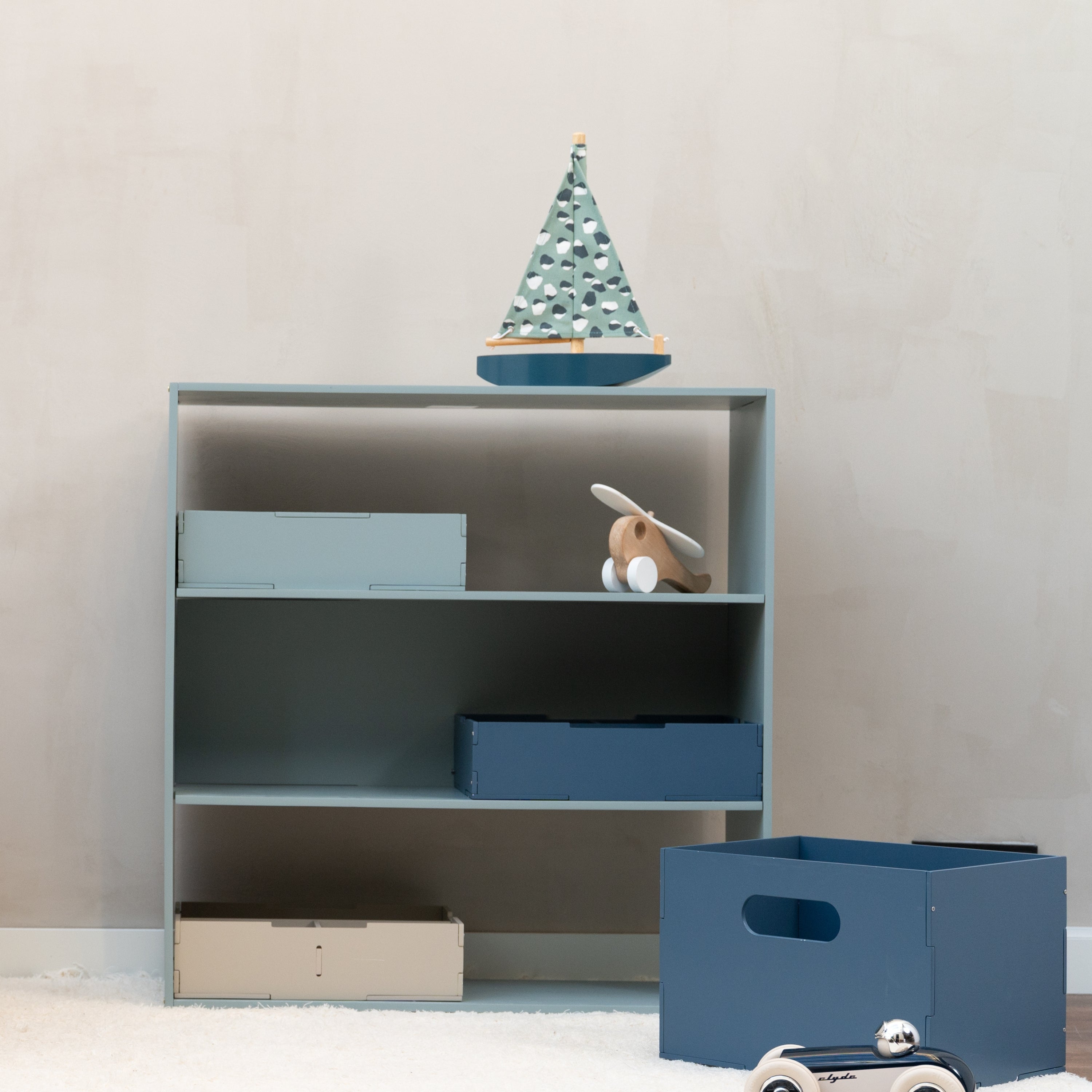 Nofred Olive Green Kiddo Shelving close up