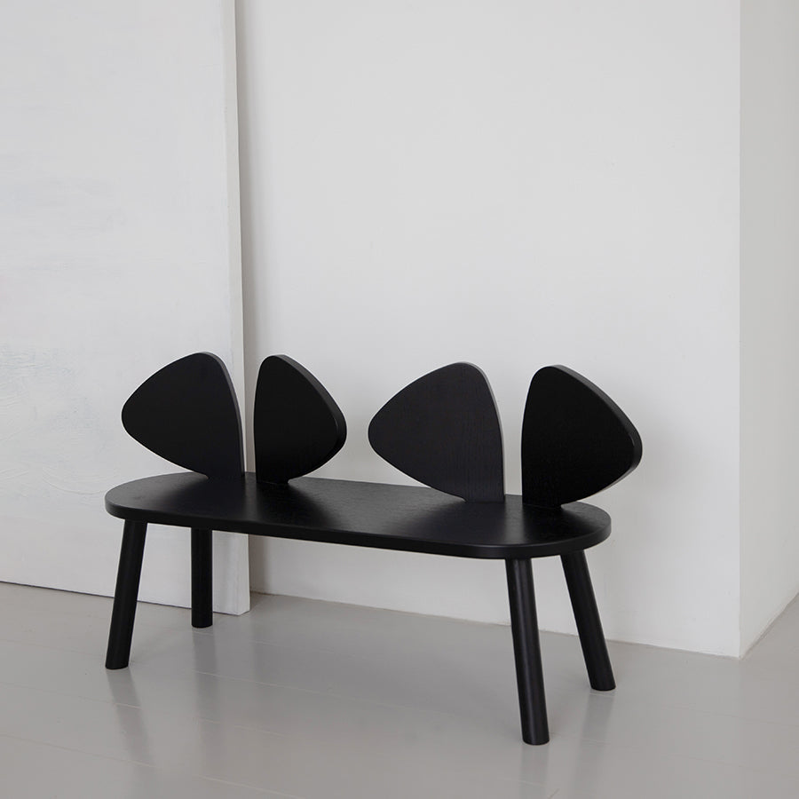 Nofred Black Mouse Bench in the hallway