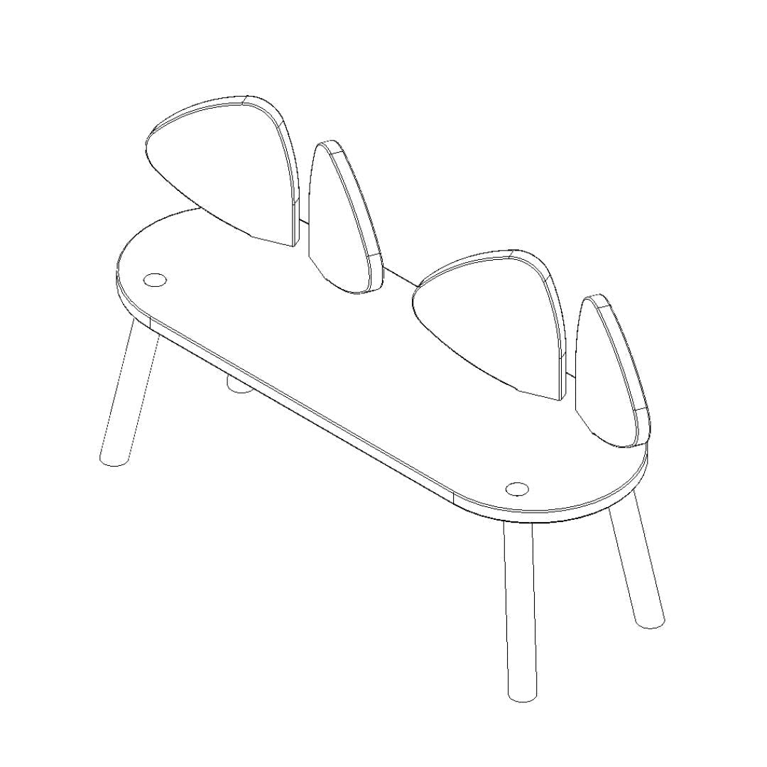 Nofred Grey Mouse Bench assembling schema