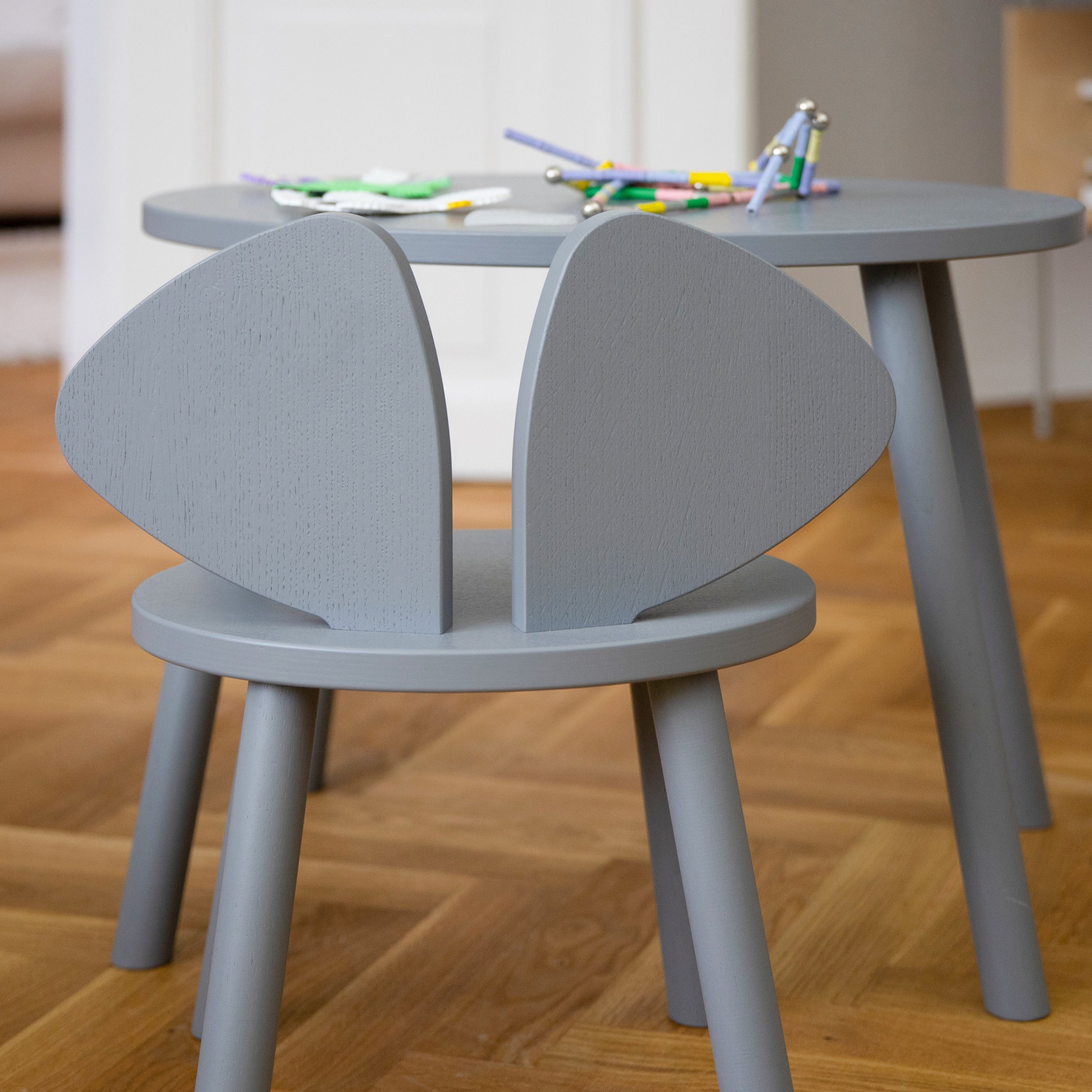 Nofred Grey Mouse Table in the room