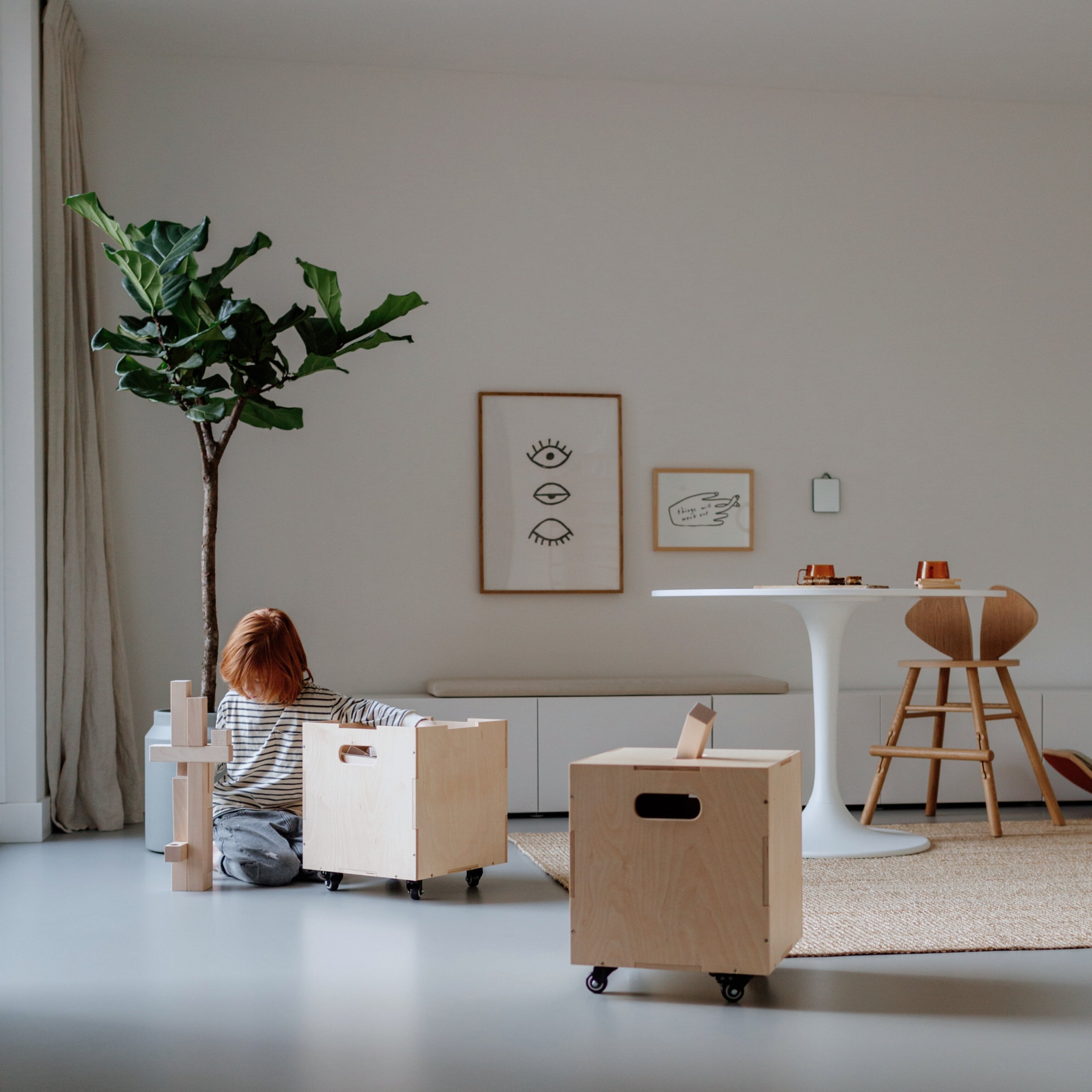 Nofred Birch Cube Storage in the living room