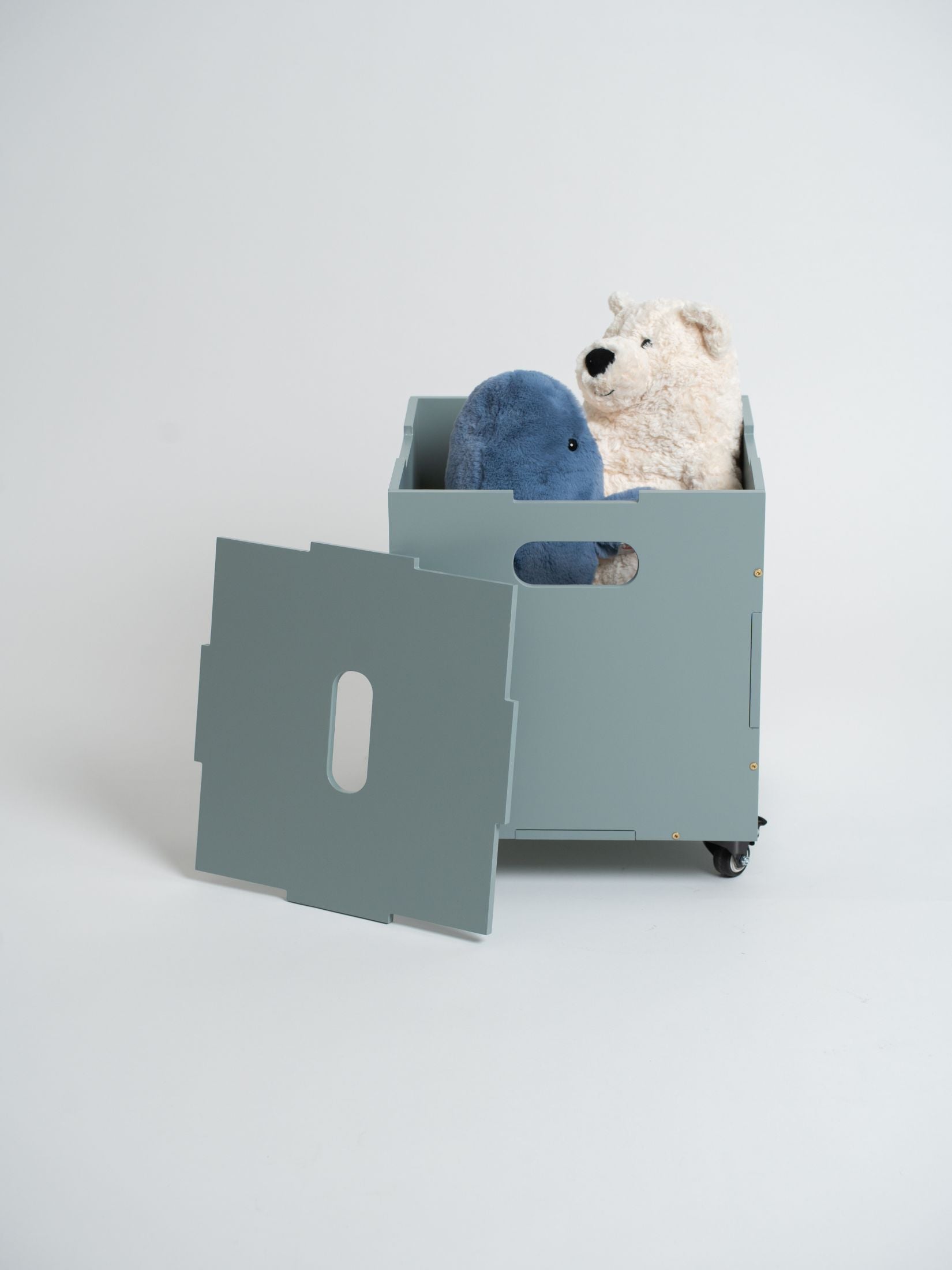 Olive Green Storage Box with Teddies
