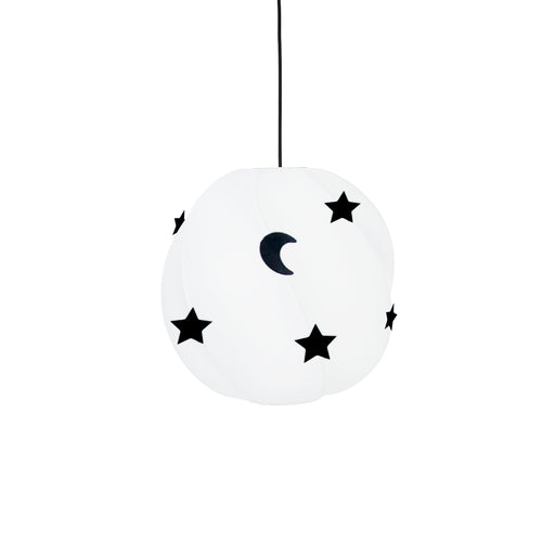 stars and moons pendant lamp for kids in black and white