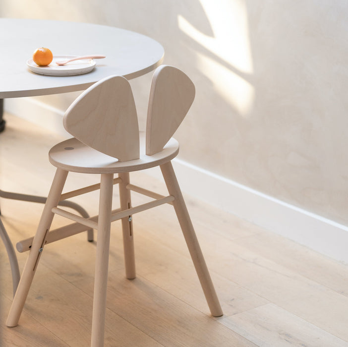 Nofred high chair in wood beside the dinning table