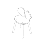 Line drawing of a chair with a backrest on a white background