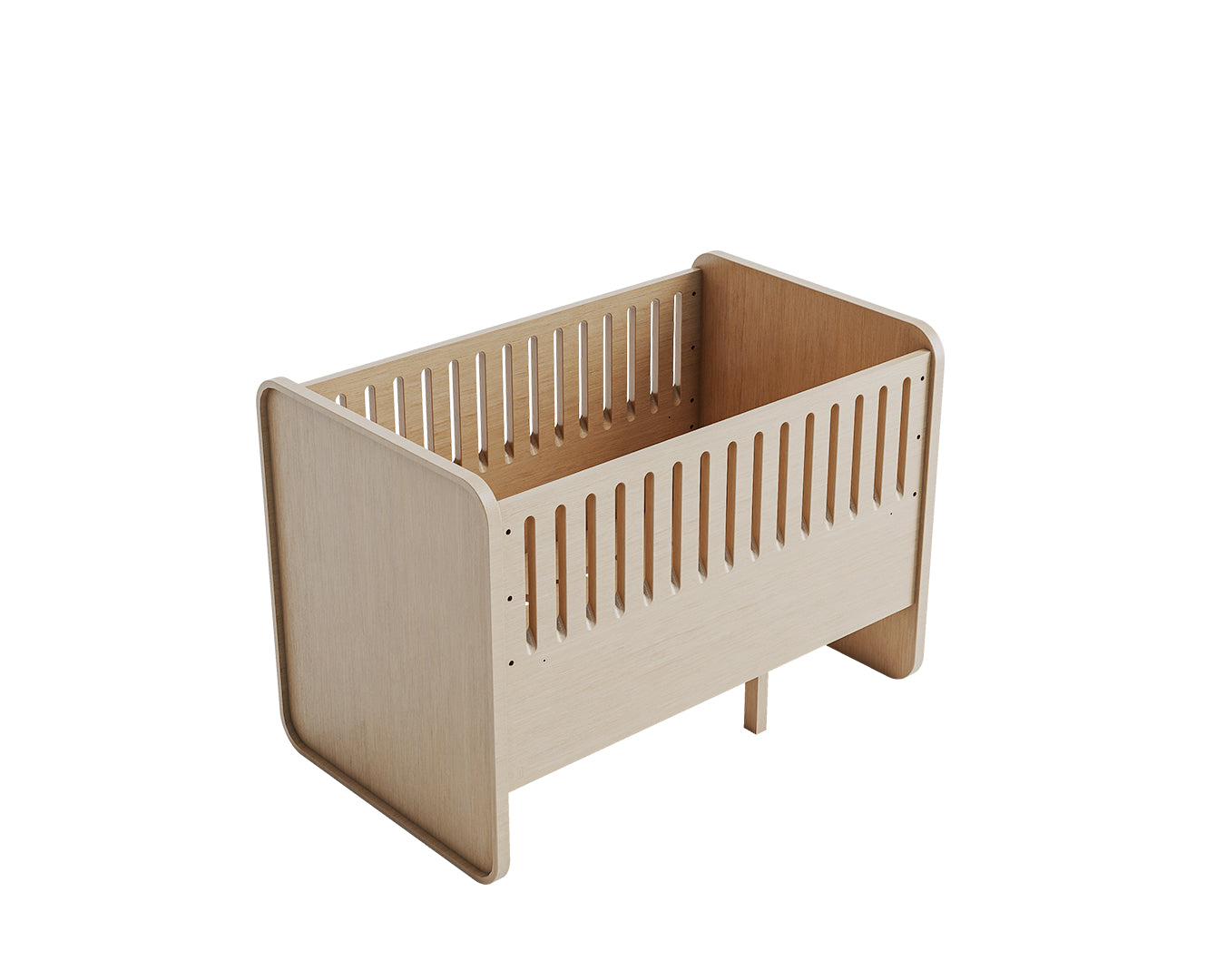 Nofred Baby & Jr. Bed Oak packshot from above 2 sides up