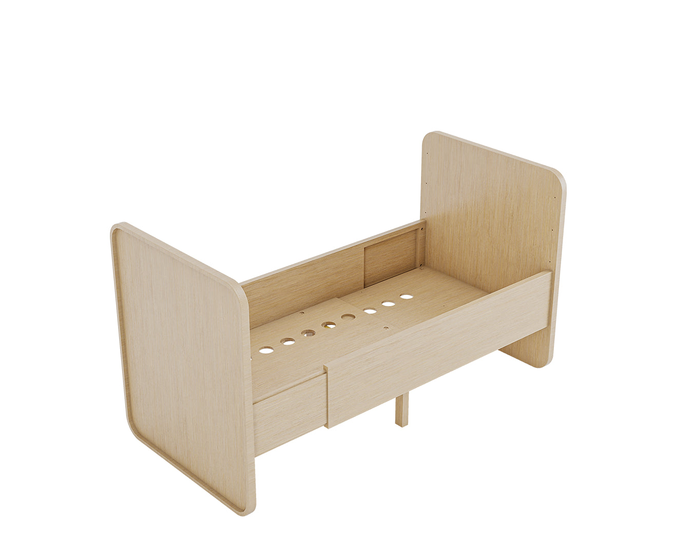 Nofred Baby & Jr. Bed Oak packshot from above sides down