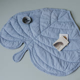 Nofred Blue Leaf Blanket in the room