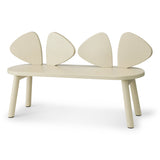 Beige bench with ear-like design on a white background