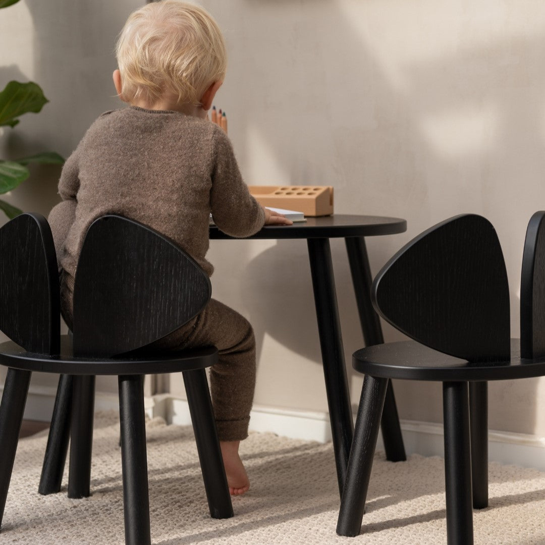 Nofred Black Mouse Chair and a complementing Mouse Table