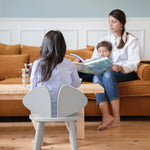 Nofred Grey Mouse Chair with family in living room