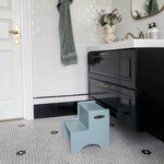 Nofred Olive Green Step Up Stool in the bathroom