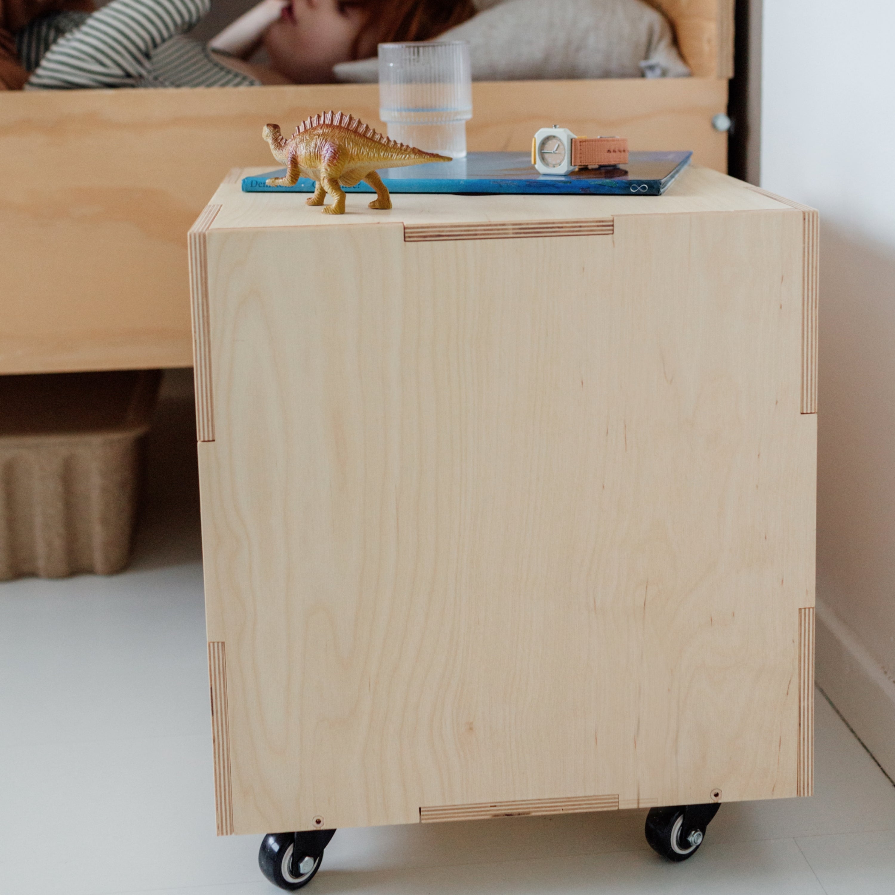 Nofred Birch Cube Storage near bed
