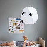 Kids room with white loft lamp
