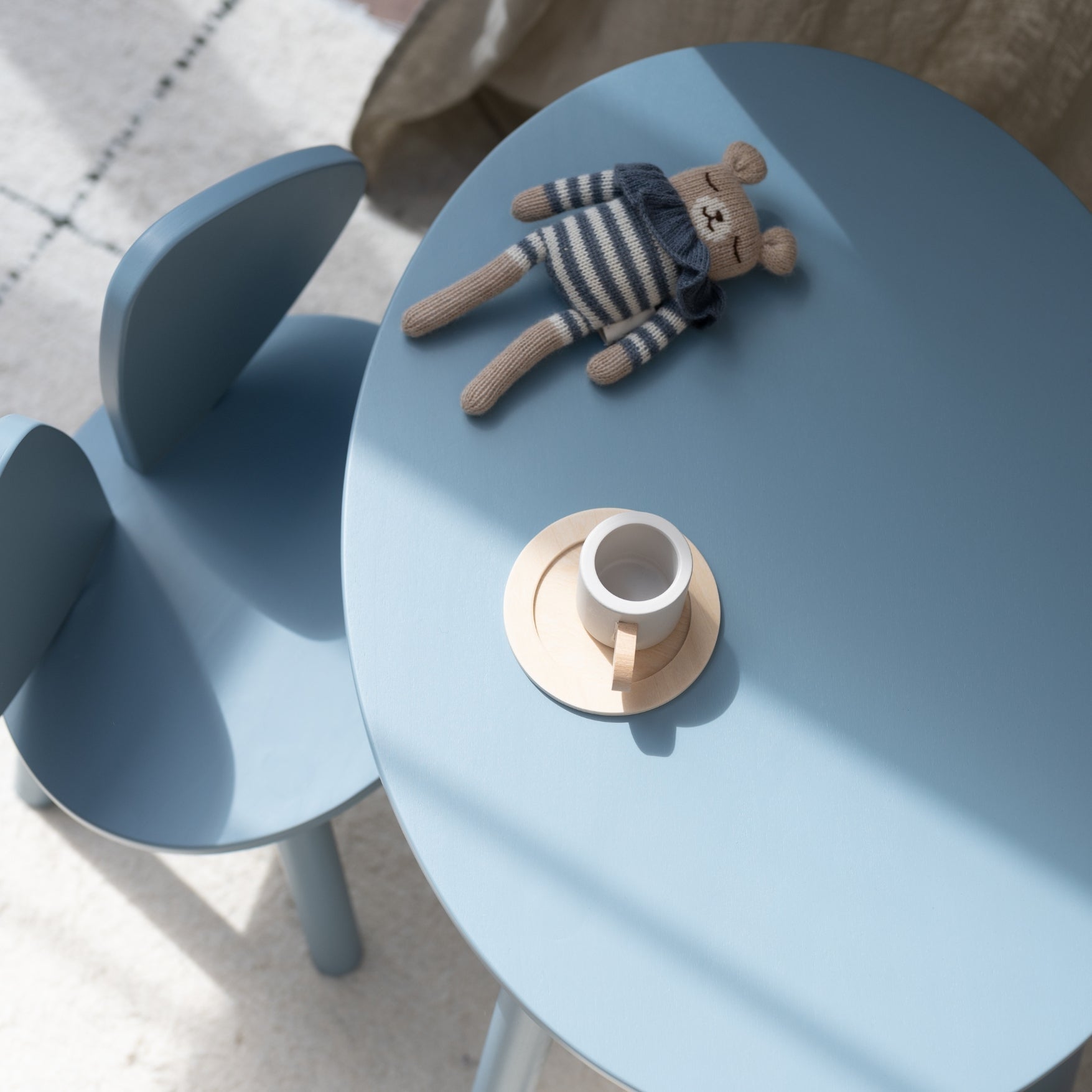Nofred Blue Mouse Chair and Table Set from above