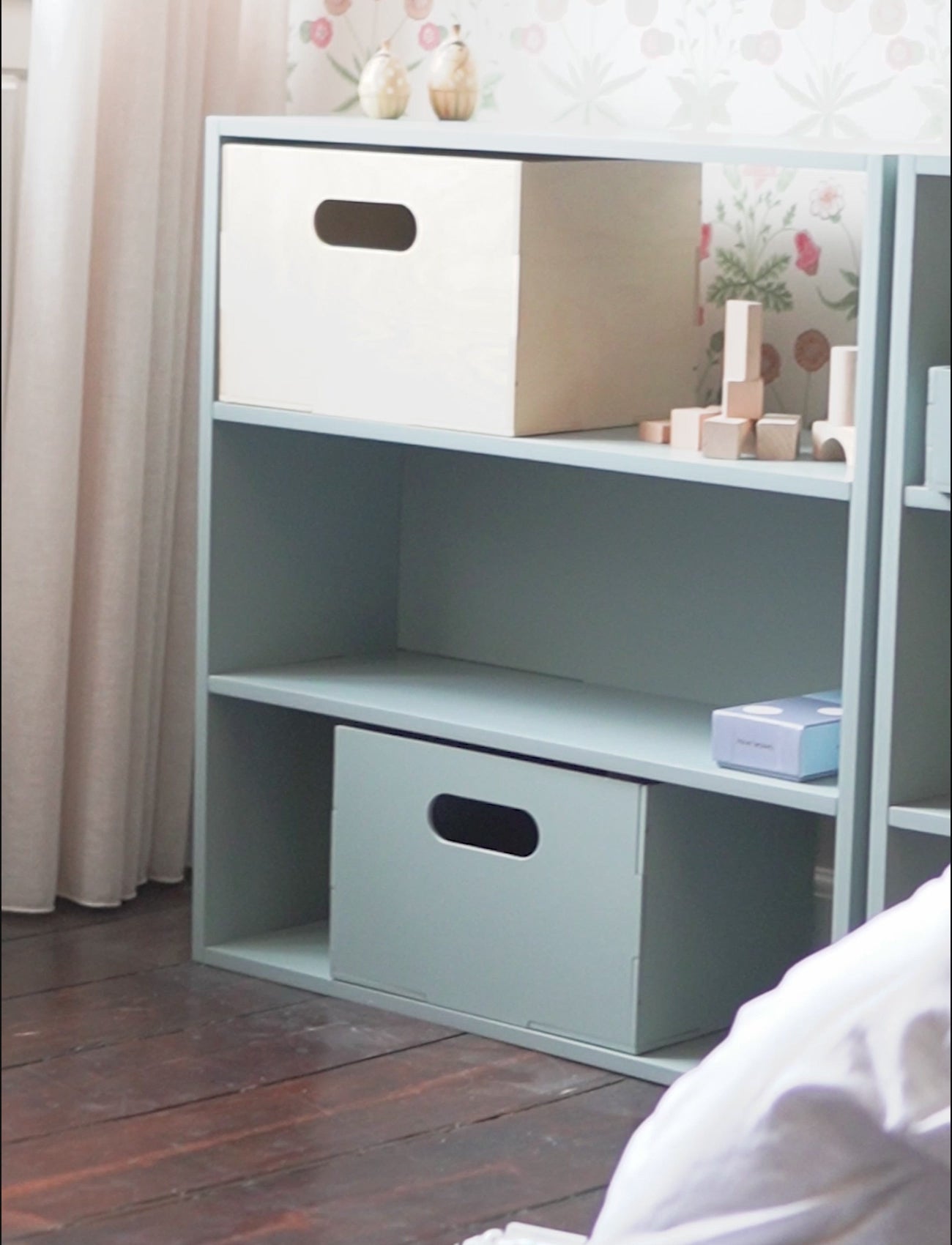 Olive Green Kiddo Box and Shelving
