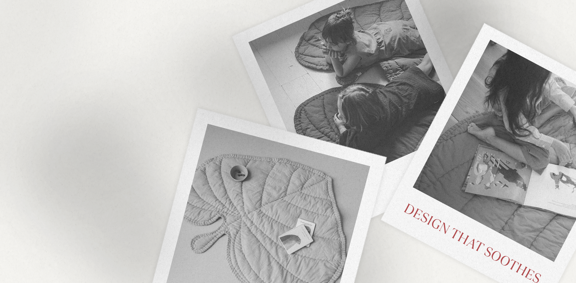 Collage of baby items with a focus on comfort and design, featuring text 'Design That Soothes'.